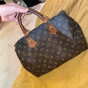 Louis Vuitton brown/tan satchel bag